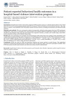 Patient-reported behavioral health outcomes in a hospital-based violence intervention program